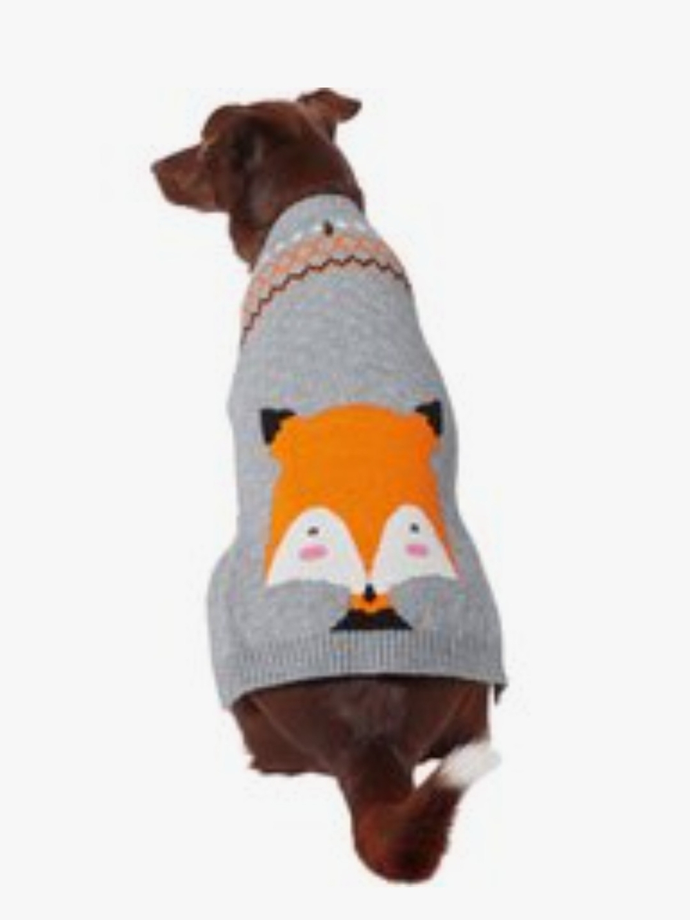 NWT Cozy Gray Fox Knit Dog Sweater - Small Breed